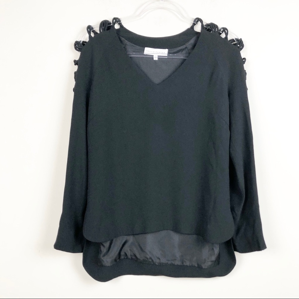 Nellie Partow Black Cut out long sleeve Blouse